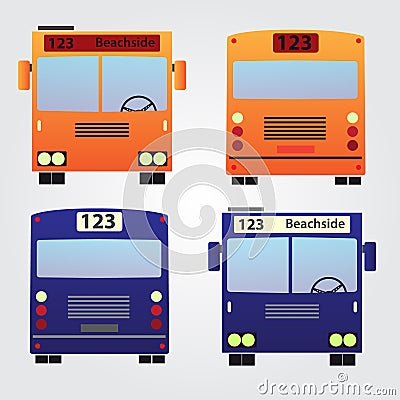 Set of color buses eps10 Vector Illustration