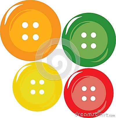 A set of color buttons on the white background Vector Illustration