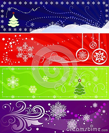 Set of color Christmas banners Vector Illustration