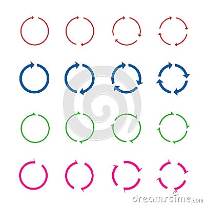 Set of color circle vector arrows.Vector illustration. Vector Illustration