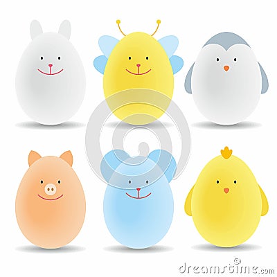 Set of color Easter eggs Vector Illustration