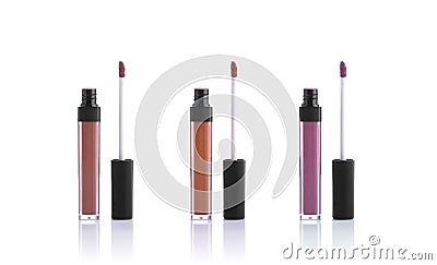 Set color lipgloss isolated on white background. cosmetic Stock Photo