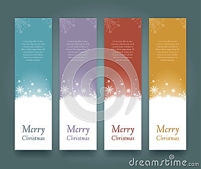 Set of color Merry Christmas banners. - Illustration Vector Illustration