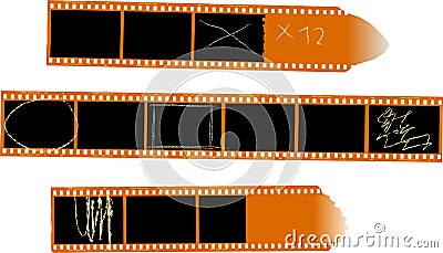 Set of color negative film stripes Vector Illustration