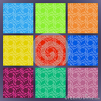 Set of color seamless patterns Vector Illustration