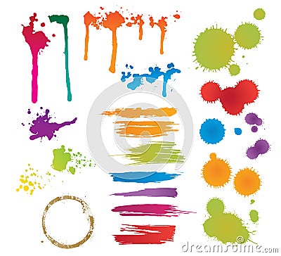 Set of color stains Vector Illustration