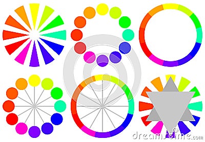 Set of Color Wheels Vector Illustration