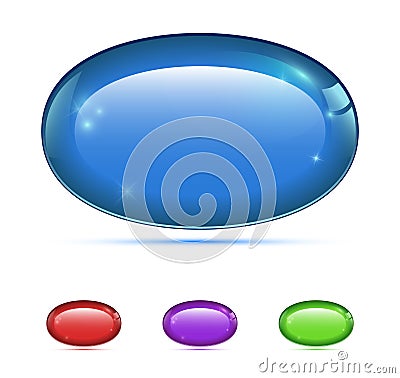 Set of colored 3d buttons. Icons for web. Vector Illustration