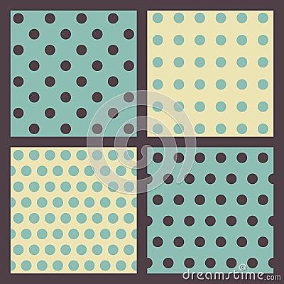 Set of colored dotted patterns. Vector Illustration