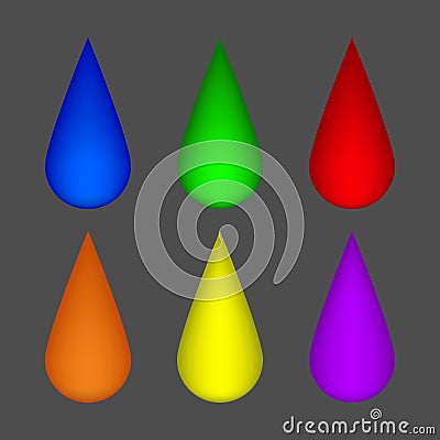 Set of Colored Drops for Your Design. Vector Illustration. Vector Illustration