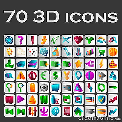 A set of colored icons Vector Illustration