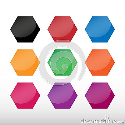 Set of colored octagon icon pack. Geometry octagonal colorful eight sided polygon octagon line. Vector illustration. Isolated on Vector Illustration