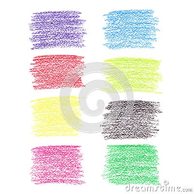 Set of colored pencil spots Vector Illustration