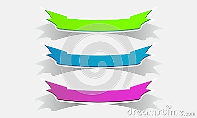 Set of colored ribbons color banners Vector Illustration