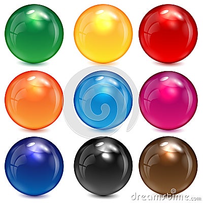 Set of colored spheres Vector Illustration