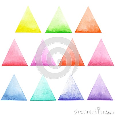 Set of colored triangles Stock Photo