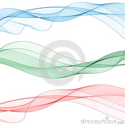 Set of colored waves. abstract vector graphics. eps 10 Cartoon Illustration