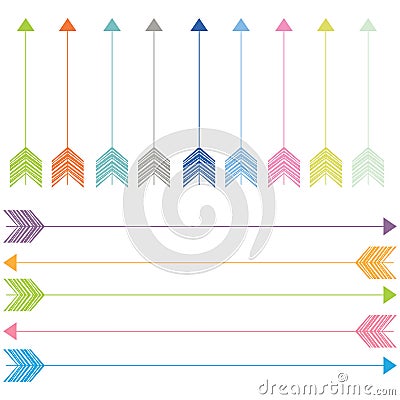 Set of Colorful Arrows Vector Illustration