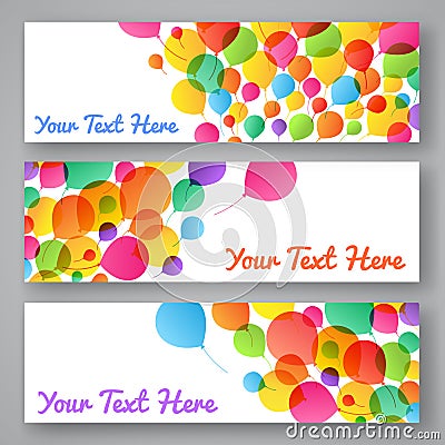 Set of colorful balloon banners Vector Illustration