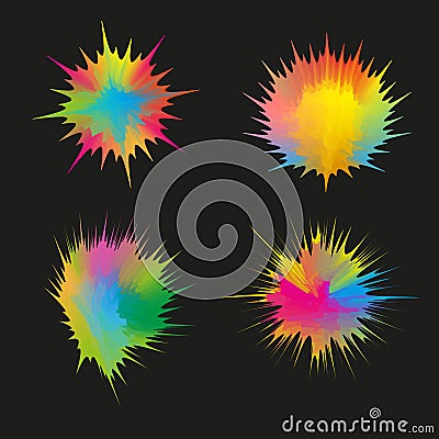 Set of colorful blots Vector Illustration