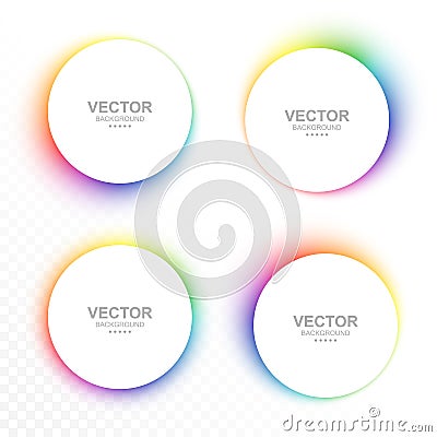 Set of colorful blurry circle banners Vector Illustration