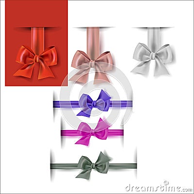 Set of colorful bows Vector Illustration
