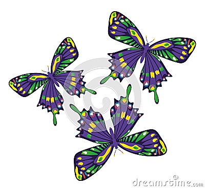 Set of colorful butterflies Vector Illustration