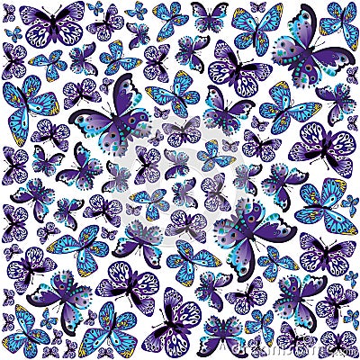 Set of colorful butterflies Vector Illustration