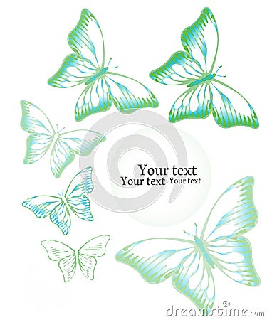 Set of colorful butterflies Vector Illustration