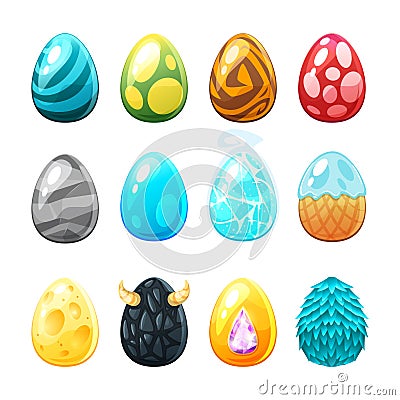 Set of colorful eggs Vector Illustration