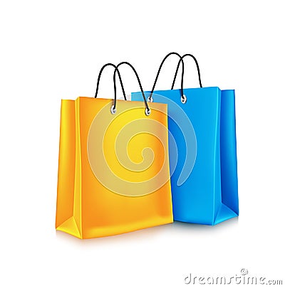 Set of colorful empty shopping bags Vector Illustration