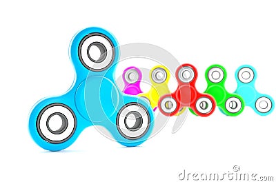 Set of colorful fidget spinners Cartoon Illustration