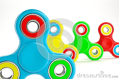 Set of colorful fidget spinners Cartoon Illustration