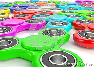 Set of colorful fidget spinners Cartoon Illustration