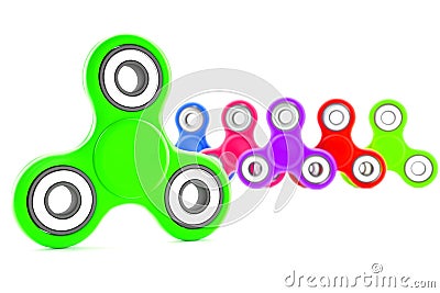 Set of colorful fidget spinners Cartoon Illustration