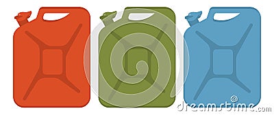 Set of colorful fuel canister. Vector illustration Vector Illustration