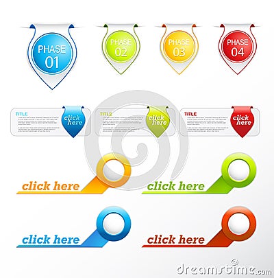 Set of colorful labels and badges. Vector Illustration