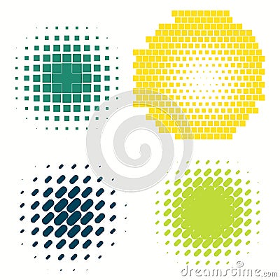 Set of colorful logos halftone Circles Logo, vector illustration Vector Illustration