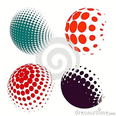 Set of colorful logos halftone Circles Logo, vector illustration Vector Illustration