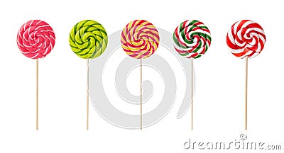 Set of colorful lollipops Stock Photo