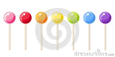 Set of colorful lollipops. Vector illustration. Vector Illustration