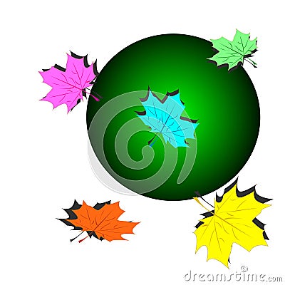 Set of colorful maple leaves Vector Illustration
