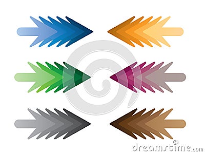 A set of colorful modern arrow pointers for direction Vector Illustration