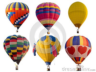 Set of colorful multi colors hot air balloon Stock Photo