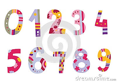 Set of Colorful Numbers Vector Illustration