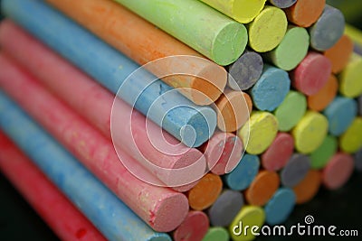 Set of colorful pieces of chalk Stock Photo