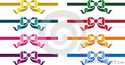 Set of colorful ribbons Vector Illustration