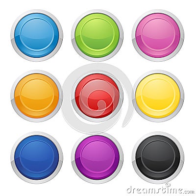 Colorful round buttons - Illustration Vector Illustration