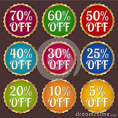 Set: Colorful Sale banners, labels, discount tag Vector Illustration