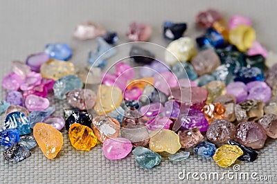 Set of colorful sapphires Stock Photo